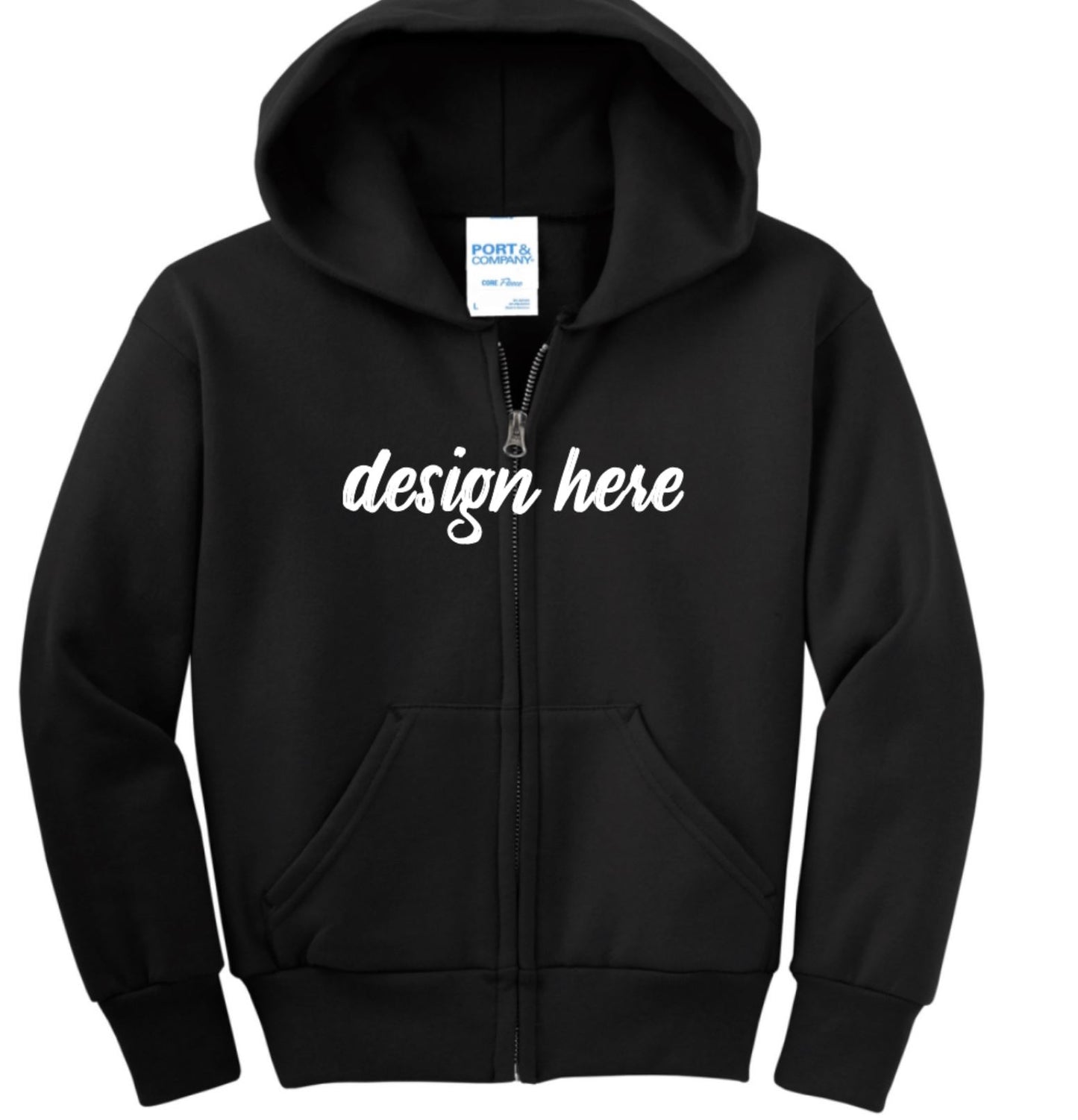 Full Zip Up Hoodie Swearshirt w/Choice of Design