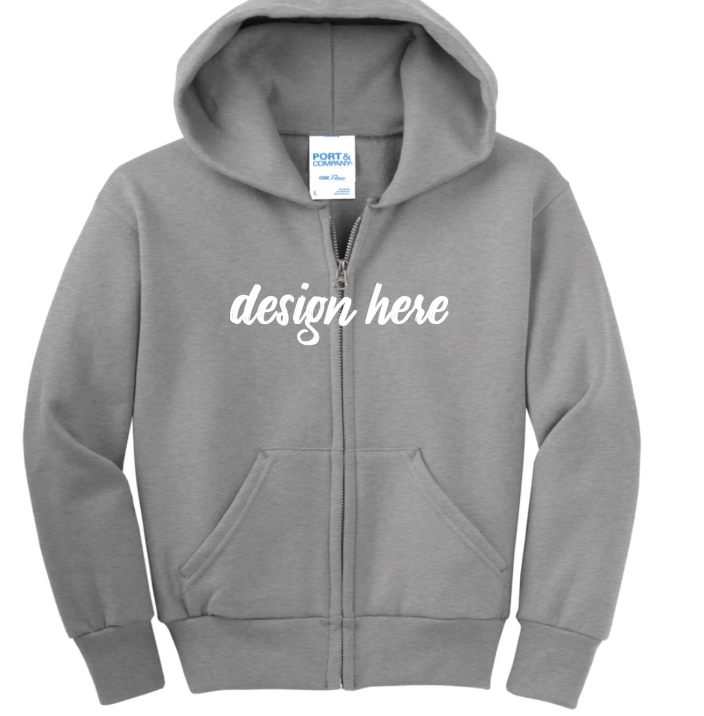 Full Zip Up Hoodie Swearshirt w/Choice of Design