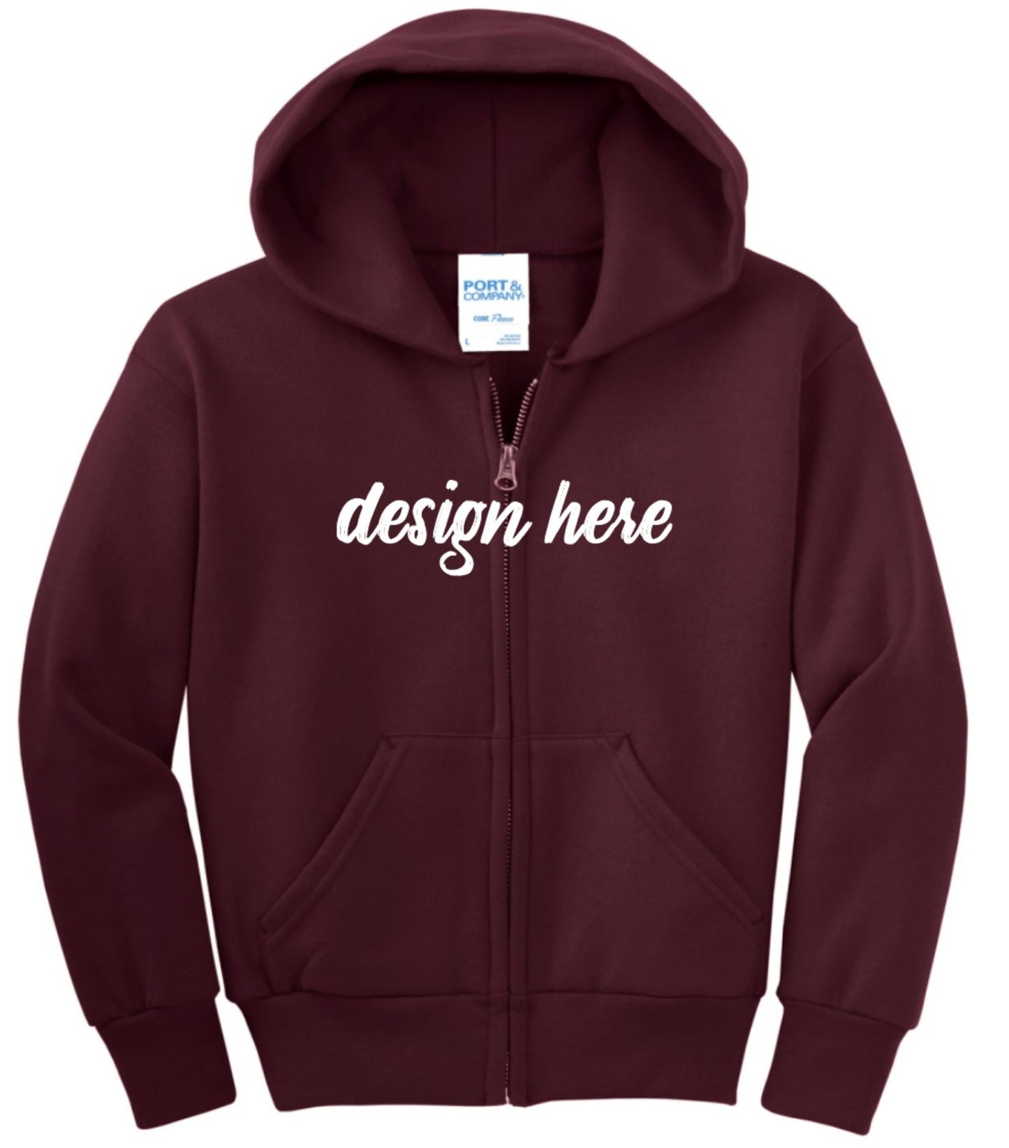 Full Zip Up Hoodie Swearshirt w/Choice of Design