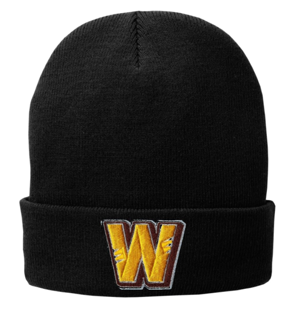 Cuffed Fleece Lined Beanie w/ 3D Embroidered W Patch