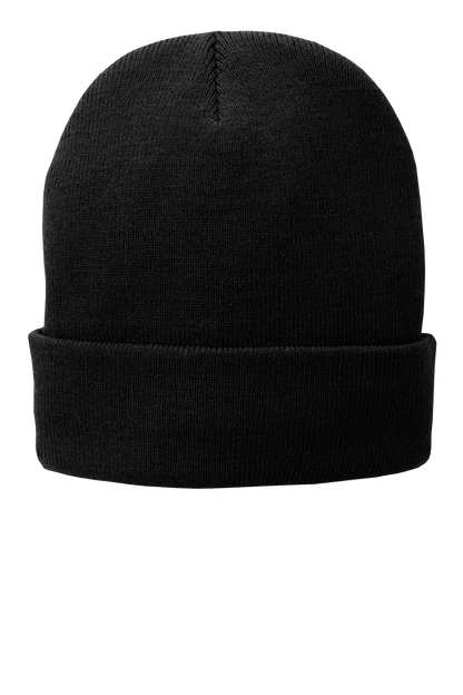 Cuffed Fleece Lined Beanie w/ 3D Embroidered W Patch