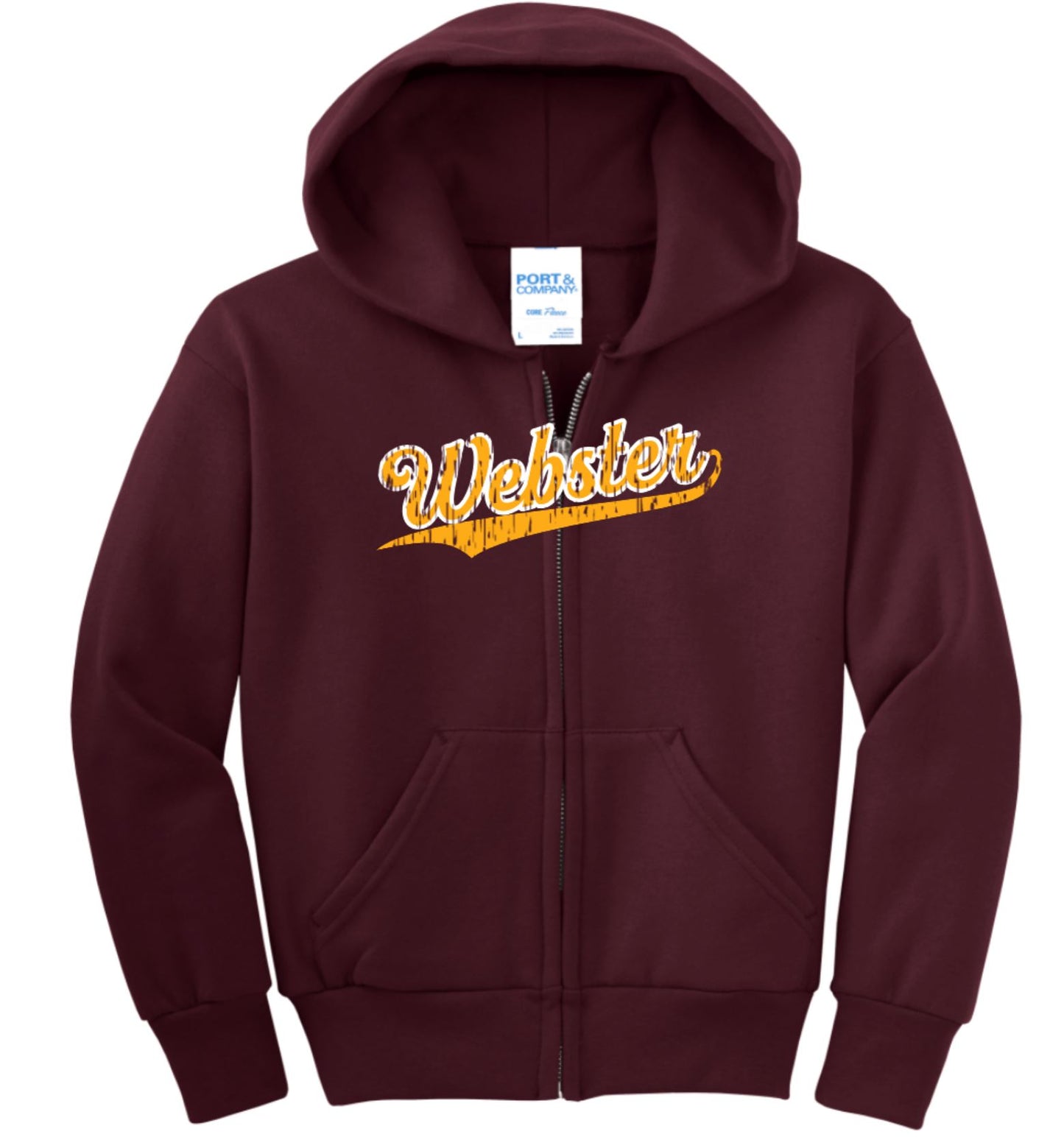 Webster Wolverines Adult Zip Up Hoodie Sweater