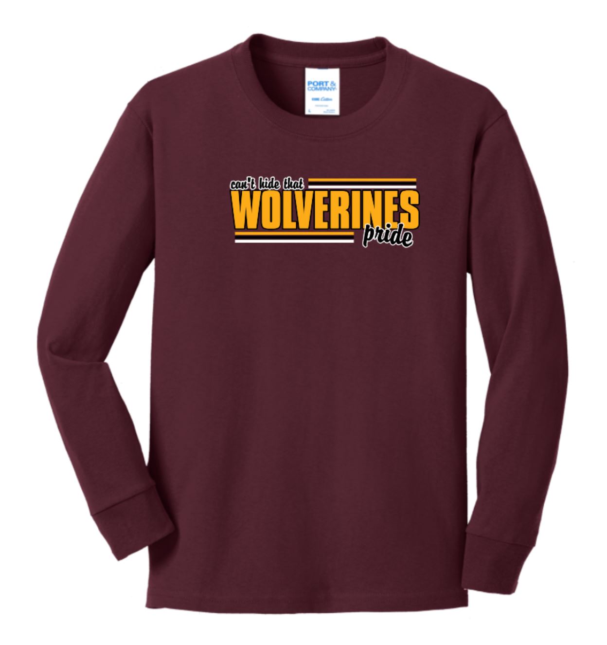 Webster Wolverines Youth Long Sleeve Tee