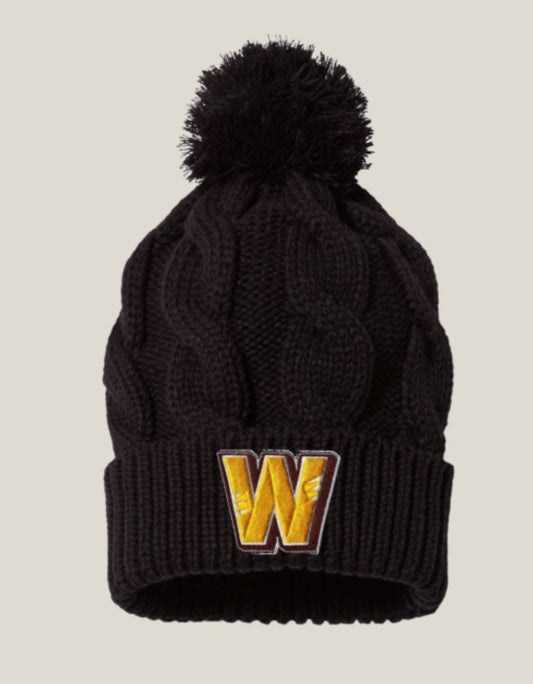 Chunk Twist Cuffed Beanie w/ 3D Embroidered 'W' Patch