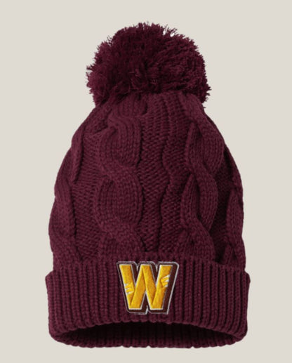 Chunk Twist Cuffed Beanie w/ 3D Embroidered 'W' Patch