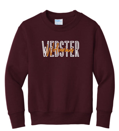 Webster Wolverines Adult Pullover Sweater