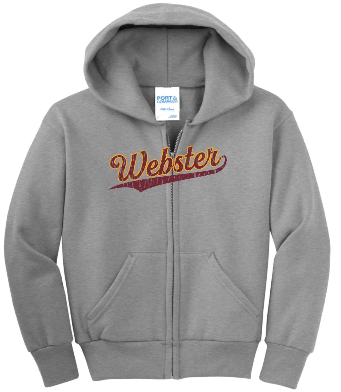 Webster Wolverines Adult Zip Up Hoodie Sweater